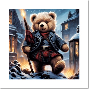 Teddy celebrating Hogmanay Posters and Art